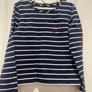 Vineyard Vines Kids Blue and White Striped Long Sleeve Tee